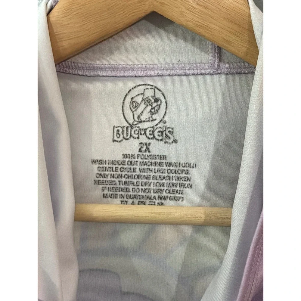 Buc-ee's Happiness Comes In Waves Hoodie 2X Purple Polyester Graphic Top